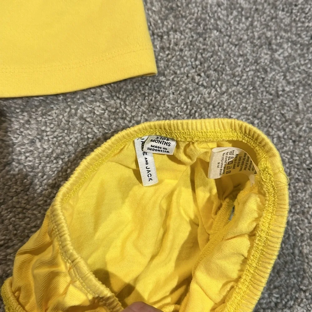 Janie and Jack Yellow dress with eyelet ruffles‎ size 3-6 months
